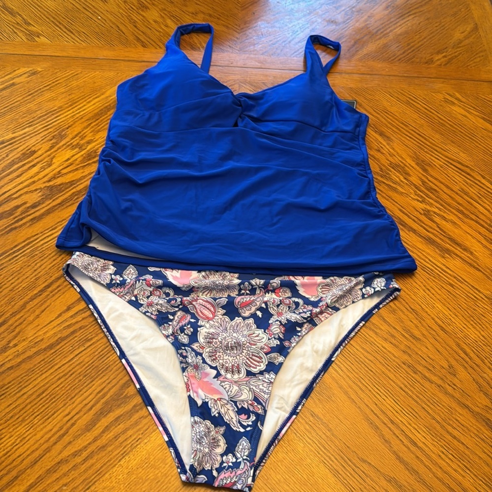 ZAFUL Tankini Twist Front Tummy Control High Waisted Bikini Sets nwt